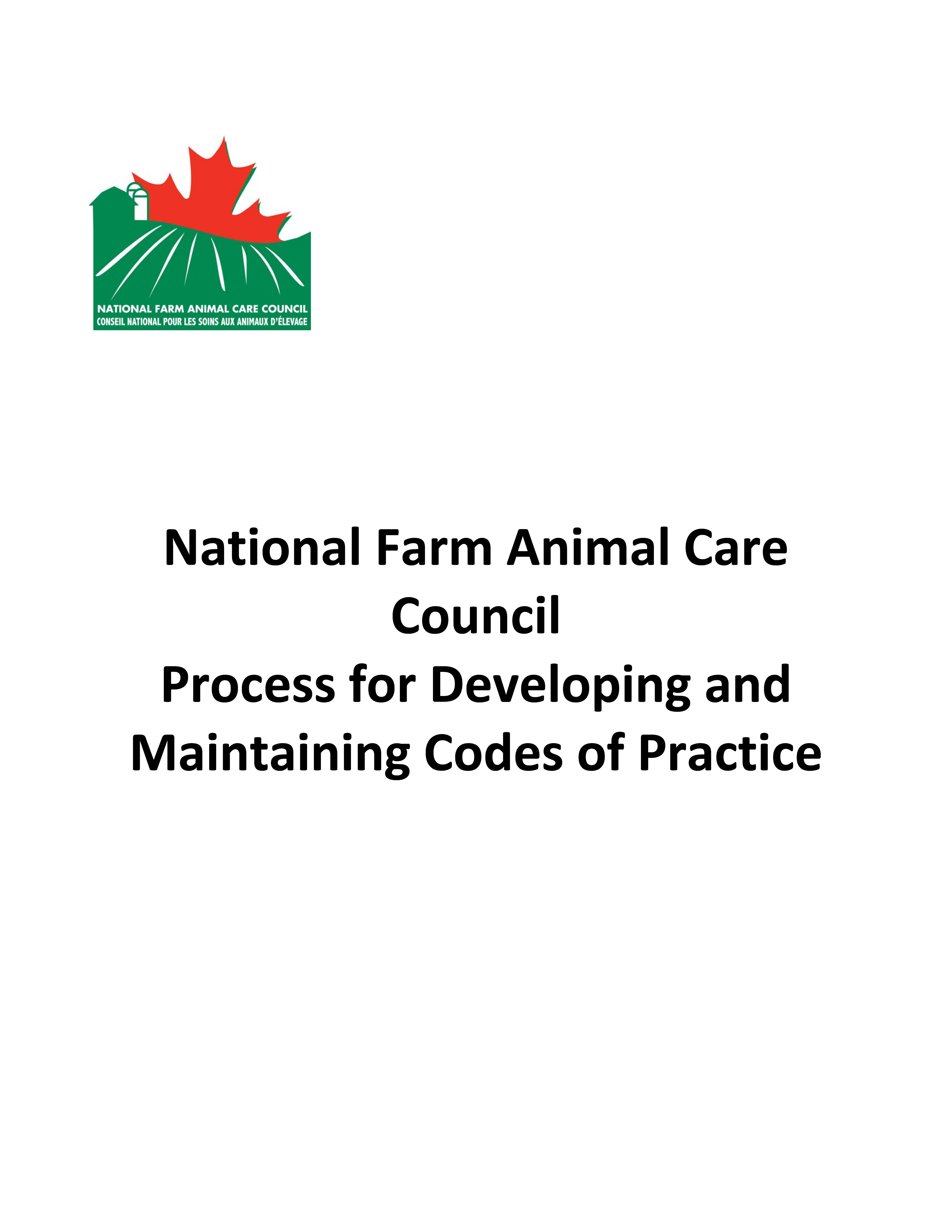 NFACC Process for Developing and Maintaining Codes of Practice
